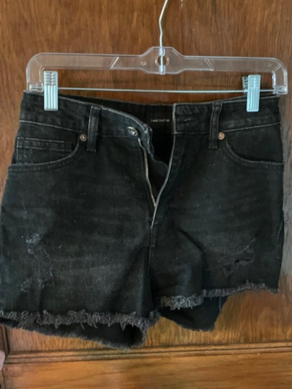 Frank & Oak Josephine High Waisted Black Denim Shorts